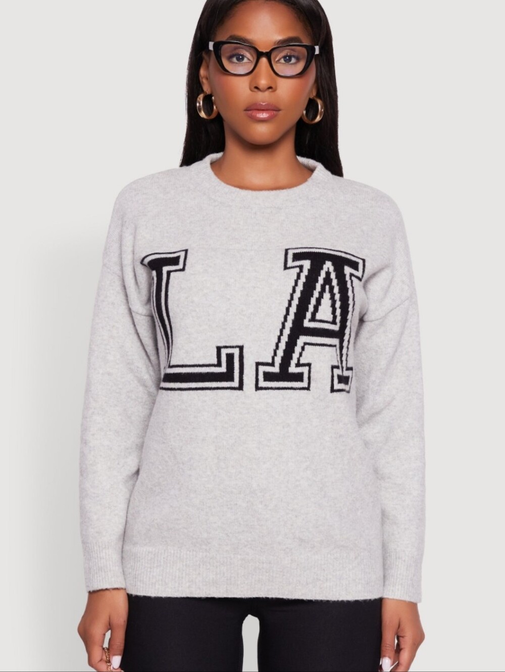 LA Crewneck Sweater - Light Gray
